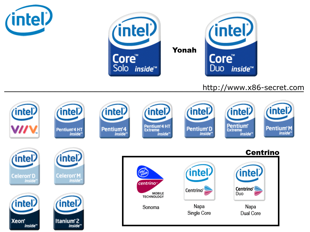 Les nouveaux logos d&rsquo;Intel ?