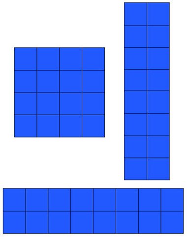 Combinaisons de 16 carr