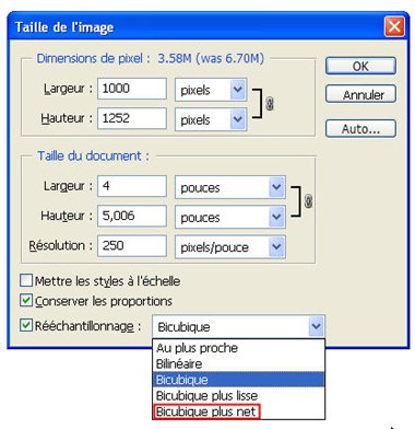 Figure 4-3 : Modification de la r