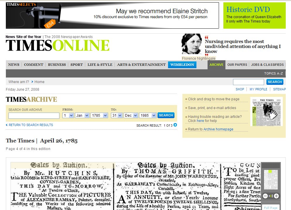 Le 26 avril 1785 Le 26 avril 1785