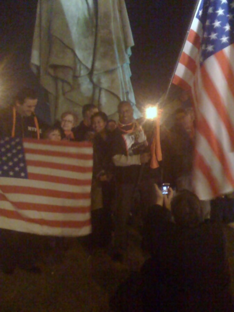 Les membres du Mouvement démocrate de Colmar Rhin Vosges fêtent le nouveau visage des États-Unis